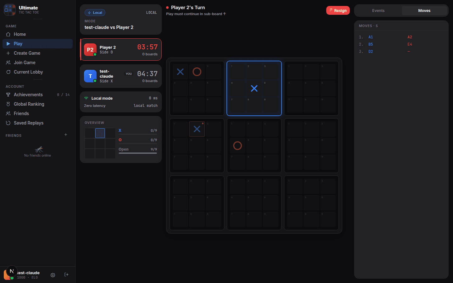 In-game match view